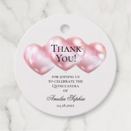 ピンクバルーンQuinceaenera フェイバータグ