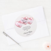 ピンクバルーンQuinceanera誕生日ありがとう ラウンドシール (封筒)