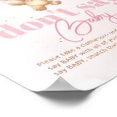 ピンクバルーンteddy bear言わないベビー ポスター (角)