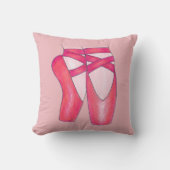 ピンクバレエつま先ポインテシューバレリーナダンスダンサー クッション (正面)
