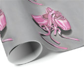 ピンクバレエのスリッパ ラッピングペーパー (ロールコーナー)