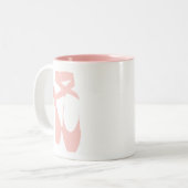 ピンクバレエのポインテシューズ ツートーンマグカップ (正面左)