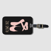 ピンクバレエのポインテシューズ ラゲッジタグ (正面横)