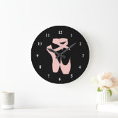 ピンクバレエのポインテシューズ ラージ壁時計 (ホーム)