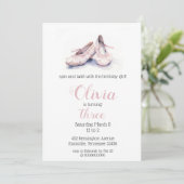 ピンクバレエエレガントシューズバレリーナ誕生日 招待状 (スタンド正面)