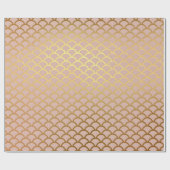 ピンクバレエサーモンパステルシーシェル波 ラッピングペーパー (フラット)