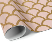ピンクバレエサーモンパステルシーシェル波 ラッピングペーパー (ロールコーナー)