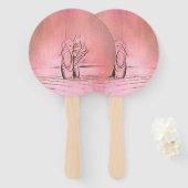 ピンクバレエシューズバレリーナ ハンドファン (正面&裏面)