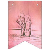 ピンクバレエシューズバレリーナ バンティングフラッグ (第2の旗)