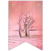 ピンクバレエシューズバレリーナ バンティングフラッグ (第1の旗)