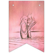 ピンクバレエシューズバレリーナ バンティングフラッグ (第3の旗)