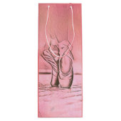 ピンクバレエシューズバレリーナ ワインギフトバッグ (裏面)