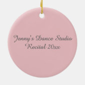 ピンクバレエスリッパバレリーナダンス先生ギフト セラミックオーナメント (裏面)