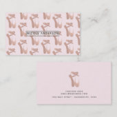 ピンクバレエスリッパーズバレリーナバラ金ゴールドダンス 名刺 (正面/裏面)