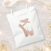 ピンクバレエスリッパーズバレリーナバラ金ゴールドパーティー フェイバーバッグ (クリップ留めされた状態)