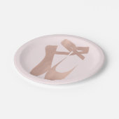 ピンクバレエスリッパーズバレリーナ誕生日パーティー ペーパープレート (アングル)