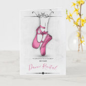 ピンクバレエスリッパ カード (黄色い花)