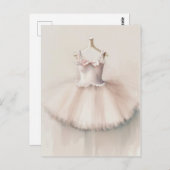ピンクバレエドレス葉書 ポストカード (正面/裏面)