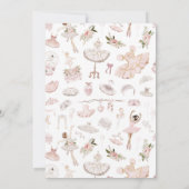 ピンクバレエバレリーナバースデーパーティーへの招待 招待状 (裏面)