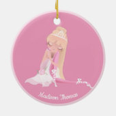 ピンクバレエパーソナライズされたダンサーセラミックオーナメント セラミックオーナメント (裏面)