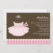 ピンクバレエプリンセスガールズバースデーパーティー 招待状 (正面)