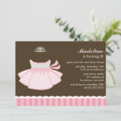 ピンクバレエプリンセスガールズバースデーパーティー 招待状 (スタンド正面)