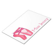 ピンクバレエポインテシューズダンス先生バレリーナ ノートパッド (アングル)