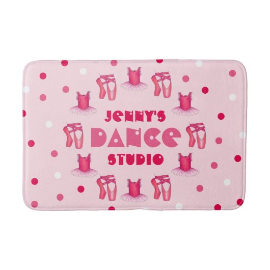 ピンクバレエポインテシューズツチュバレリーナダンス バスマット (正面)