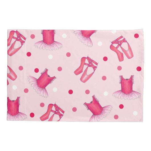 ピンクバレエポインテシューズツチュバレリーナダンス 枕カバー (裏面)