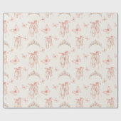 ピンクバレエポンプとティアラ ラッピングペーパー (フラット)