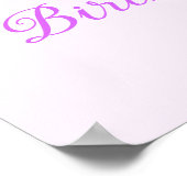 ピンクバレエ誕生日ポインテシューズウェルカムサイン ポスター (角)