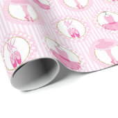 ピンクバレエ踊り – バレリナツチュダンサー ラッピングペーパー (ロールコーナー)