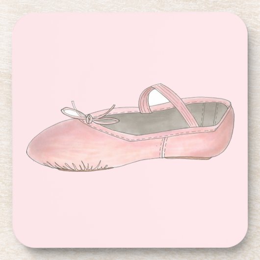 ピンクバレエ靴スリッパダンス先生バレリーナ コースター (正面)