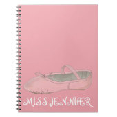 ピンクバレエ靴ダンス先生ギフトノート ノートブック (正面)