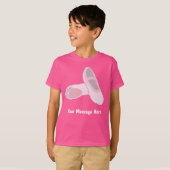 ピンクバレエ靴メッセパーソナライズされたージ Tシャツ (正面フル)