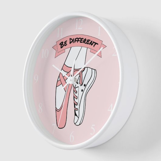 ピンクバレエ靴 壁時計 (傾斜)