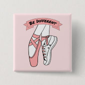 ピンクバレエ靴 缶バッジ (正面)