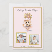 ピンクバレリかわいらしナガールファースト誕生日 招待状 (裏面)