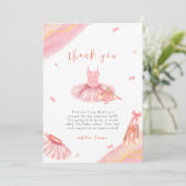 ピンクバレリエレガントナウェルカムサインベビーシャワー サンキューカード (スタンド正面)