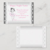 ピンクバレリナおむつラッフルチケット エンクロージャーカード (正面/裏面)