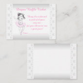 ピンクバレリナおむつラッフルチケット エンクロージャーカード (正面/裏面)