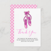 ピンクバレリナシューズ|女の子のベビーシャワーありがとう 招待状 (正面/裏面)