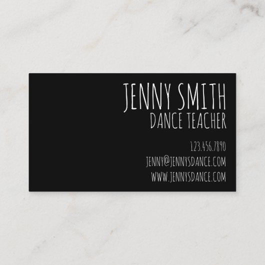 ピンクバレリナシルエットバレエトーダンス先生 名刺 (裏面)