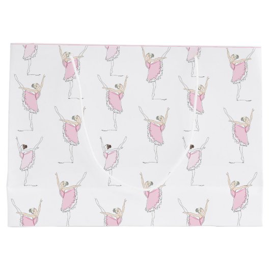 ピンクバレリナダンサーガール抱き枕 ラージペーパーバッグ (裏面)