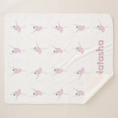 ピンクバレリナダンスポーズガール シェルパブランケット (正面(横))