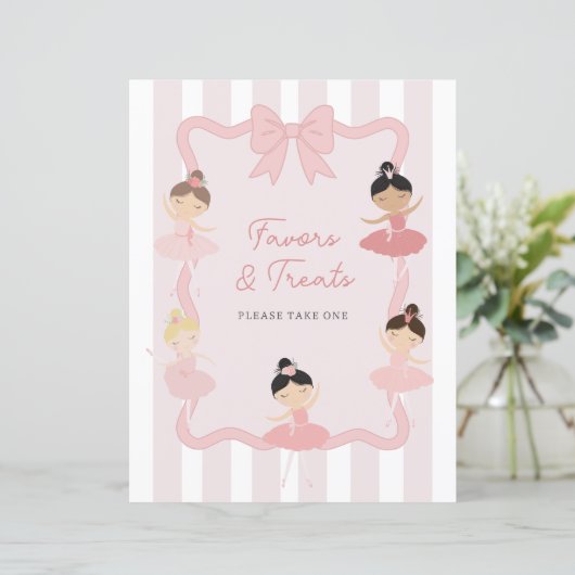 ピンクバレリナツチュキュート誕生日パーティーサイン (スタンド正面)