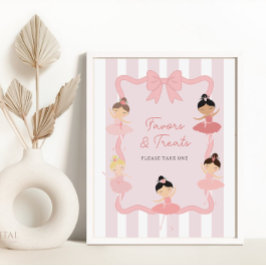 ピンクバレリナツチュキュート誕生日パーティーサイン