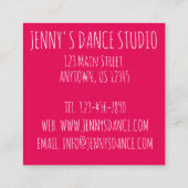 ピンクバレリナツチュダンススタジオバレエ先生 スクエア名刺 (裏面)