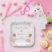 ピンクバレリナツートゥーキュート誕生日紙プレート ペーパープレート (パーティー)