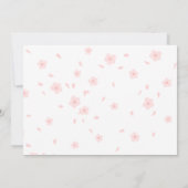 ピンクバレリナバニーファースト誕生日フローラ写真 招待状 (裏面)